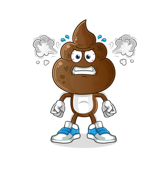 Human Shit Head Cartoon Very Angry Mascot Cartoon Vector — ストックベクタ