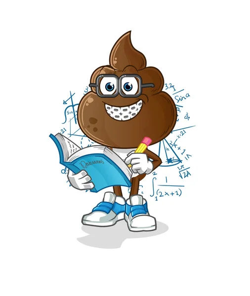 Human Shit Head Cartoon Geek Cartoon Mascot Vector — Vetor de Stock