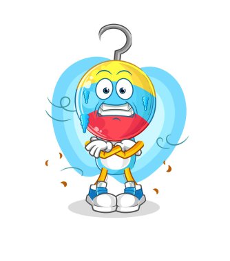 fishing bait head cartoon cold illustration. character vector