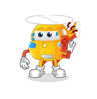 helicopter eavesdropping vector. cartoon character