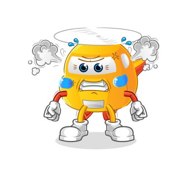 helicopter very angry mascot. cartoon vector