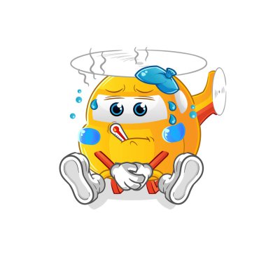 helicopter sick vector. cartoon character