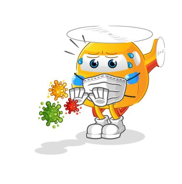 helicopter refuse viruses cartoon. cartoon mascot vector