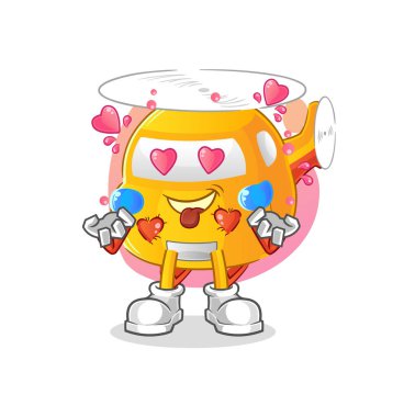 helicopter fallin love vector. cartoon character