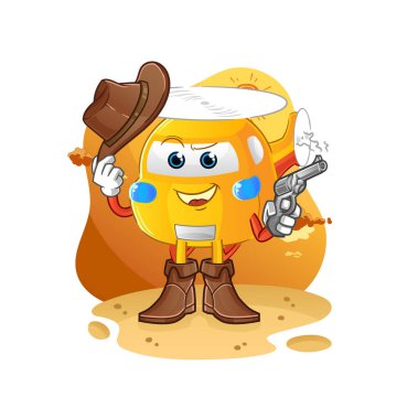 helicopter cowboy with gun character vector