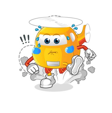 helicopter running illustration. character vector