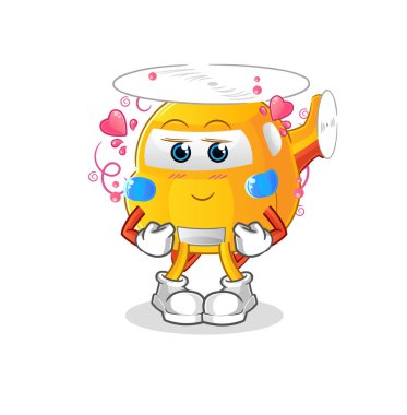 helicopter shy vector. cartoon character