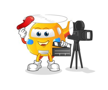 helicopter director mascot. cartoon vector