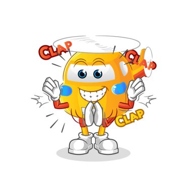 helicopter applause illustration. character vector