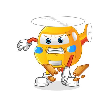 helicopter karate mascot. cartoon vector