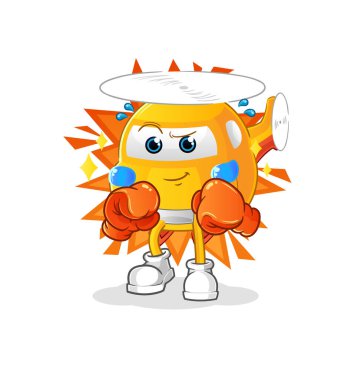 helicopter boxer character. cartoon mascot vector