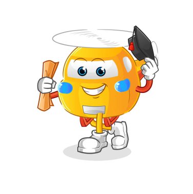 helicopter graduation vector. cartoon character