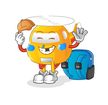 helicopter goes to school vector. cartoon character