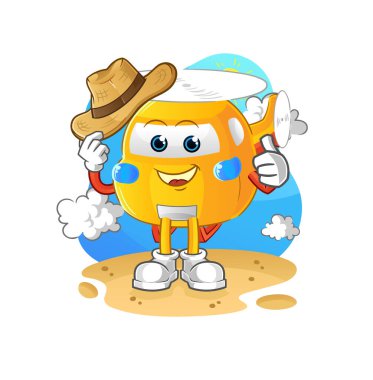 helicopter go on vacation. cartoon mascot vector