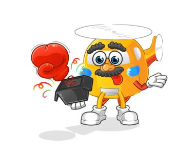 helicopter prank glove in the box. cartoon mascot