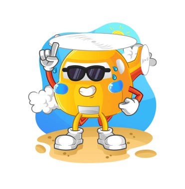 helicopter sunbathing in summer. character vector