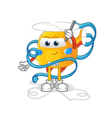 helicopter Rhythmic Gymnastics mascot. cartoon vector
