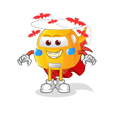 helicopter Dracula illustration. character vector