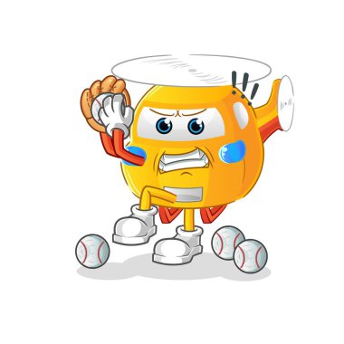 helicopter baseball pitcher cartoon. cartoon mascot vector