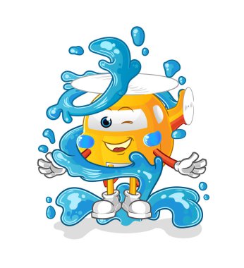 helicopter fresh with water mascot. cartoon vector