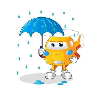 helicopter holding an umbrella illustration. character vector