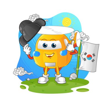 helicopter korean culture vector. cartoon character