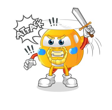 helicopter knights attack with sword. cartoon mascot vector