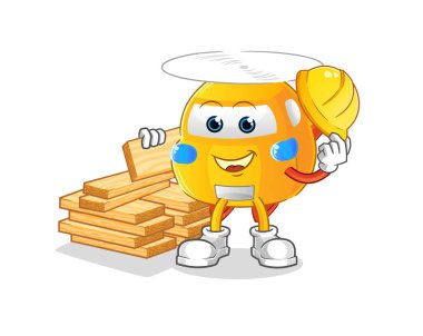 helicopter builder vector. cartoon character