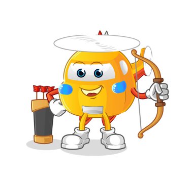 helicopter native american tribe. cartoon mascot vector