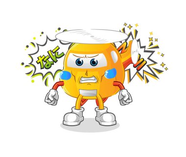 helicopter anime angry vector. cartoon character