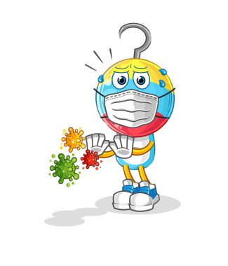 fishing bait head cartoon refuse viruses. cartoon mascot vector