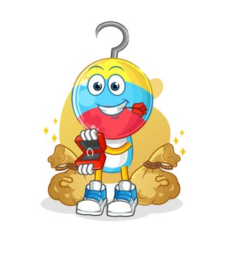 fishing bait head cartoon propose with ring. cartoon mascot vector