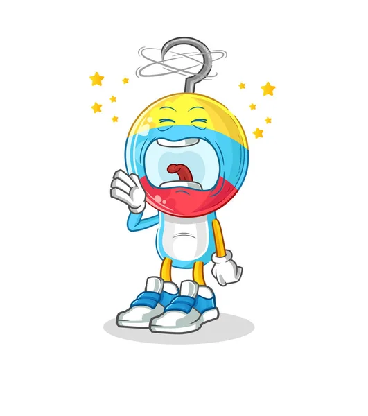 Fishing Bait Head Cartoon Yawn Character Cartoon Mascot Vector — ストックベクタ