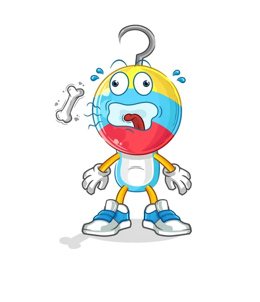 Fishing Bait Head Cartoon Burp Mascot Cartoon Vector — ストックベクタ