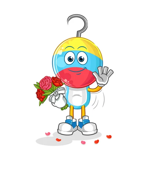Fishing Bait Head Cartoon Bouquet Mascot Cartoon Vector — Stock Vector