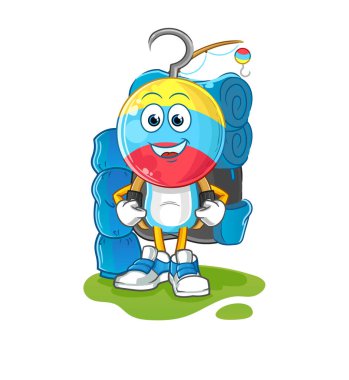 fishing bait head cartoon go camping mascot. cartoon vector
