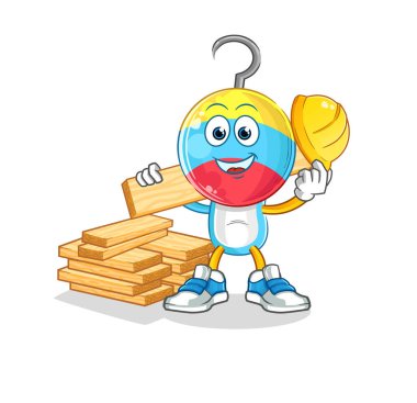 fishing bait head cartoon builder vector. cartoon character