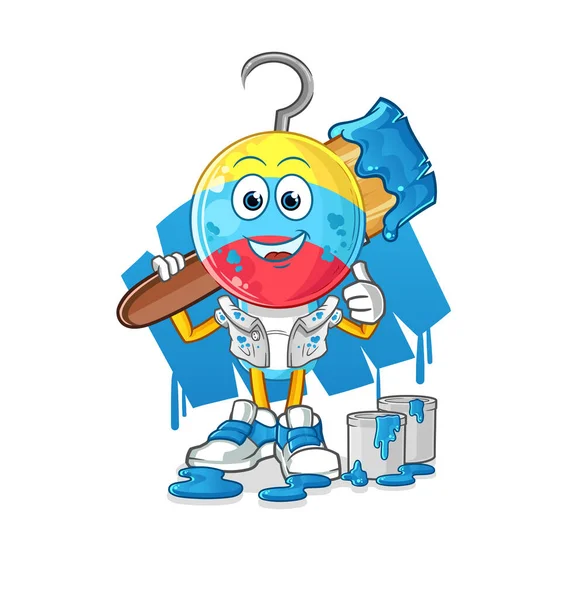 fishing bait head cartoon painter illustration. character vector