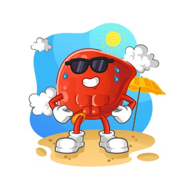 liver sunbathing in summer. character vector