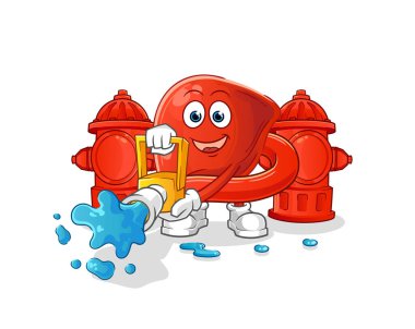 liver firefighter vector. cartoon character