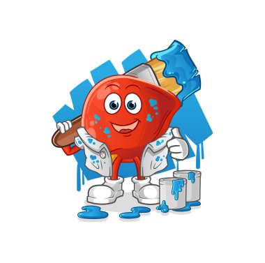 liver painter illustration. character vector
