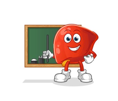 liver teacher vector. cartoon character