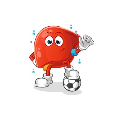 liver playing soccer illustration. character vector