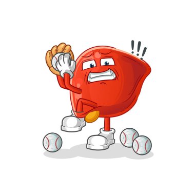 liver baseball pitcher cartoon. cartoon mascot vector