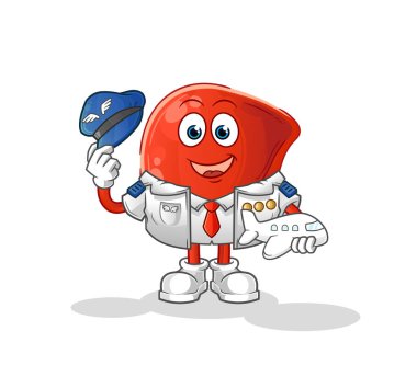 liver pilot mascot. cartoon vector