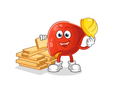 liver builder vector. cartoon character