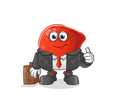liver office worker mascot. cartoon vector