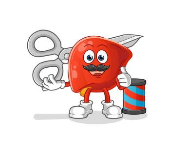 liver barber cartoon. cartoon mascot vector