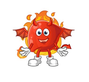 liver demon with wings character. cartoon mascot vector
