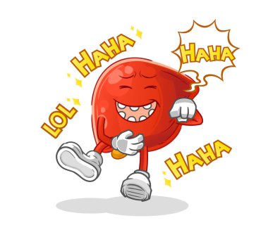 liver Laugh Out Loud character. cartoon mascot vector